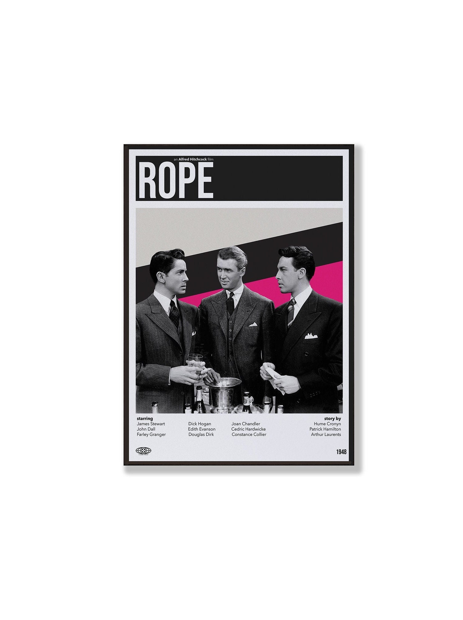 Rope-an Original Vintage Movie Poster for Alfred Hitchcock's Thriller and  the Perfect Crime With James Stewart, John Dall and Farley Granger 