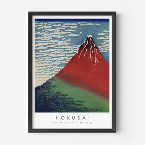 Japanese art, Fine Wind Clear Morning, MidCentury Art Poster, Famous Painting, Famous Artist Wall Decor, Museum Wall Art, Exhibition Art
