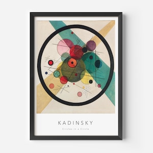 Wassily Kandinsky, Circles in a Circle, Mid-Century Art Poster, Famous Painting, Famous Artist Wall Decor, Museum Wall Art, Exhibition Art
