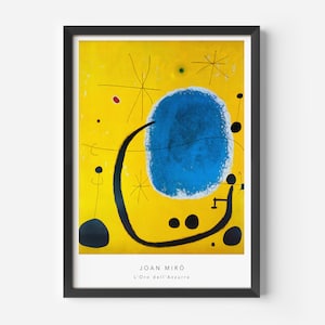 Joan Miro L&#39;Oro dell&#39;Azzuro, MidCentury Art Poster, Famous Painting, Famous Artist Wall Decor, Museum Wall Art, Exhibition Art