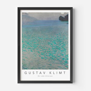 Gustav Klimt, On Lake Attersee, MidCentury Art Poster, Famous Painting, Famous Artist Wall Decor, Museum Wall Art, Exhibition Art