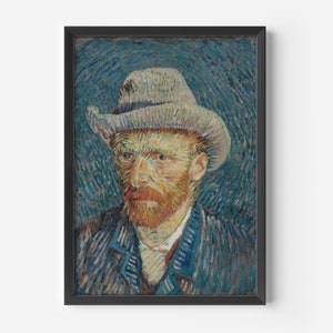 Van Gogh, Self Portrait, MidCentury Art Poster, Famous Painting, Famous Artist Wall Decor, Museum Wall Art, Exhibition Art