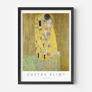 Gustav Klimt, The Kiss, MidCentury Art Poster, Famous Painting, Famous Artist Wall Decor, Museum Wall Art, Retro Art