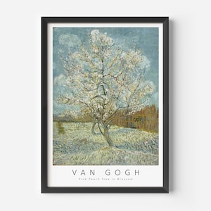 Vincent Van Gogh, The Pink Peach Tree, Mid-Century Art Poster, Famous Painting, Famous Artist Wall Decor, Museum Wall Art, Exhibition Art