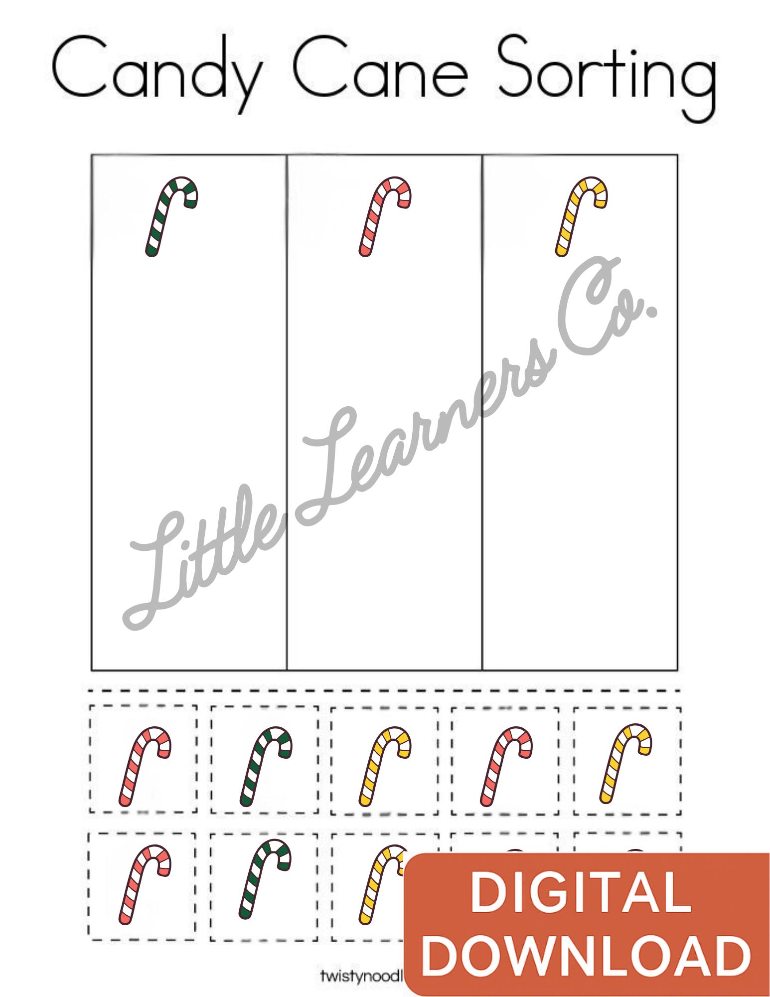 Candy Cane Sorting Activity - Etsy