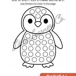 Penguin Dot Marker Coloring Page | Winter Do-a-dot Printable - Etsy