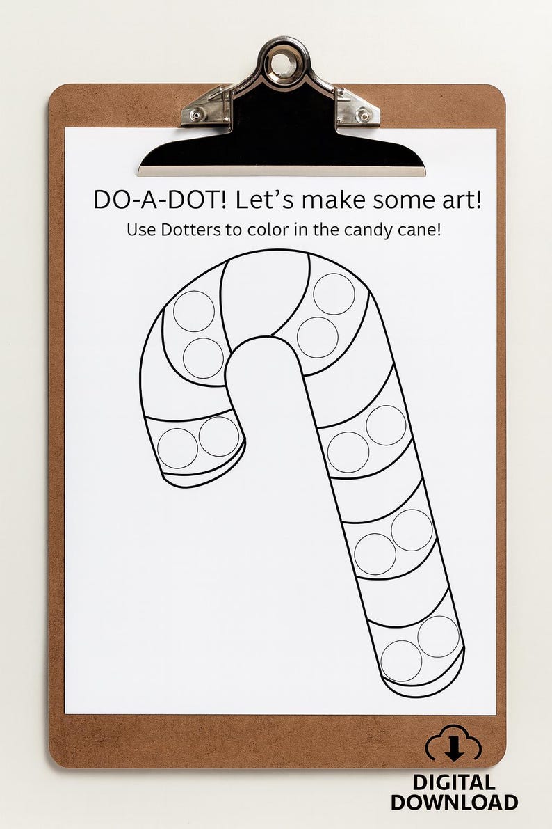 Candy Cane Dot Marker Page – Holiday Toddler Printable - Etsy
