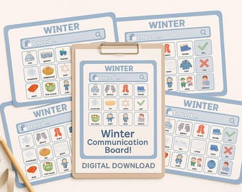 Tablero de comunicación de invierno / AAC imprimible