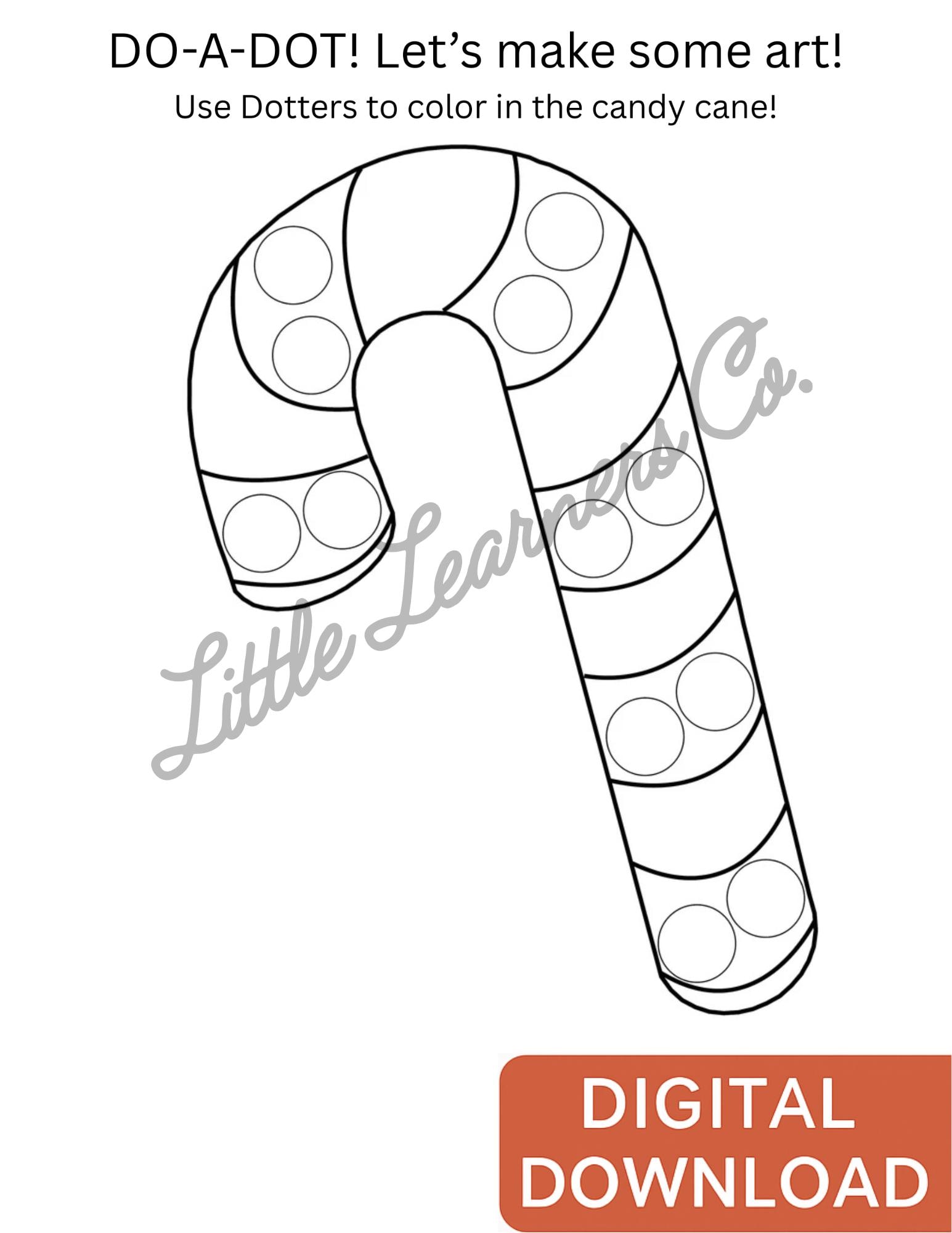 Candy Cane Dot Marker Page – Holiday Toddler Printable - Etsy