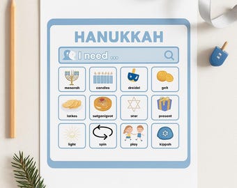 Hanukkah Communication Board | AAC Printable