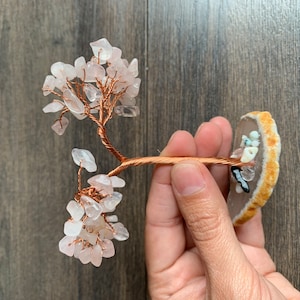Rose Quartz Trees (crystal, mineral, specimen, present, anniversary, birthday, healing, protection, love)