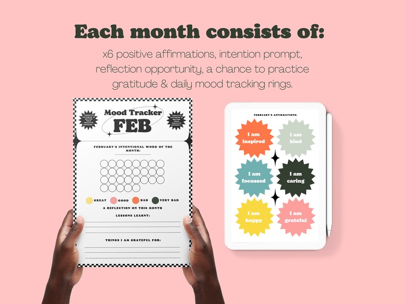 Mood Tracker Printable Monthly Mood Tracker Digital Planner - Etsy