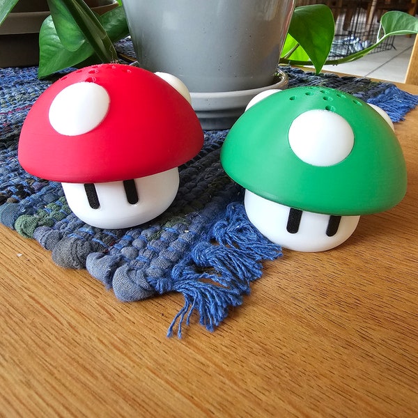 Mario mushroom salt and pepper shakers