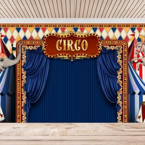 Digitale Zirkuskunst für Ihr Party-Panel, bereit zum Ausdrucken