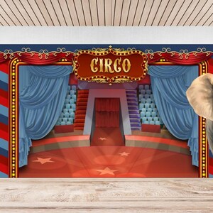 Circus digital art for your party panel ready for you to print