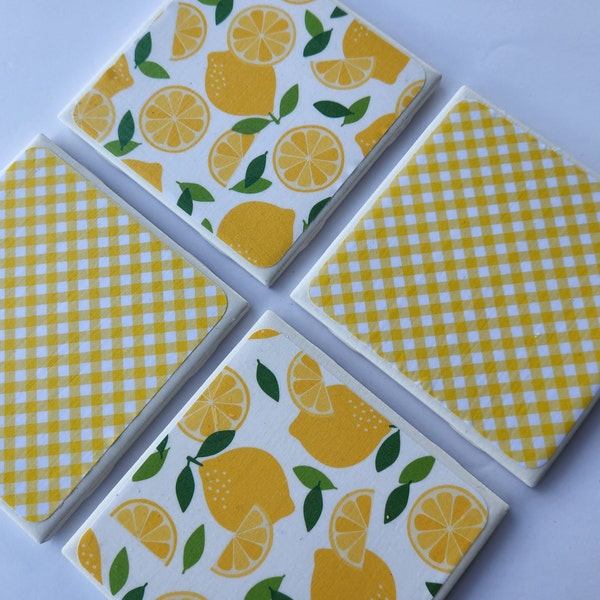 Lemon Coasters Etsy