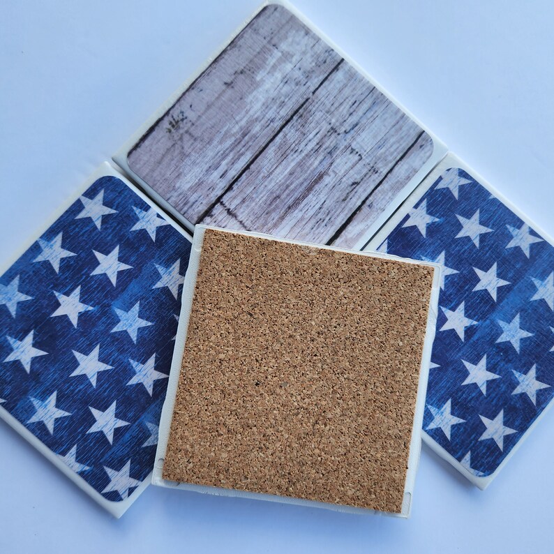 Barn Board Ceramic Coaster Set - Farmhouse Styled Ceramic Coaster Set ...