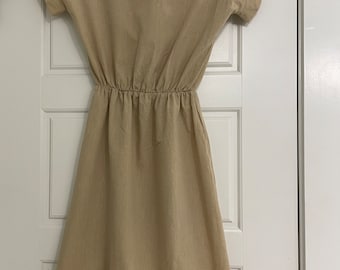 Vintage Tan Linen Dress