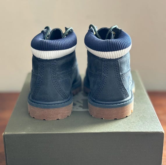 Toddler Premium 6 Weatherproof Navy Leather Timberland Boots Size 7.5 New Peanut Butter Sole Etsy