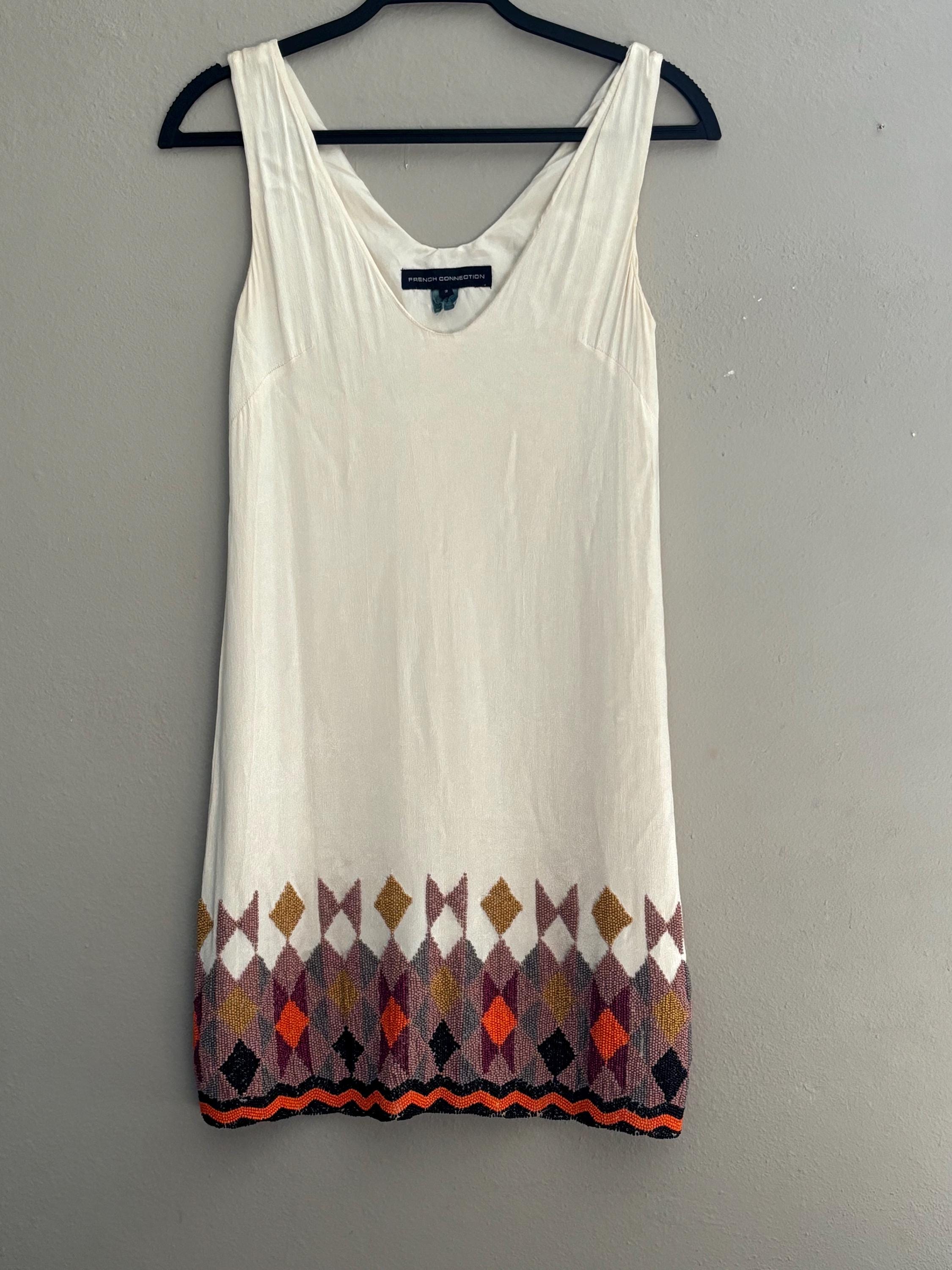 grey french connection dress French Connection Women's Azra Twill Contrast Mini Dress - Cashmere Blue/White