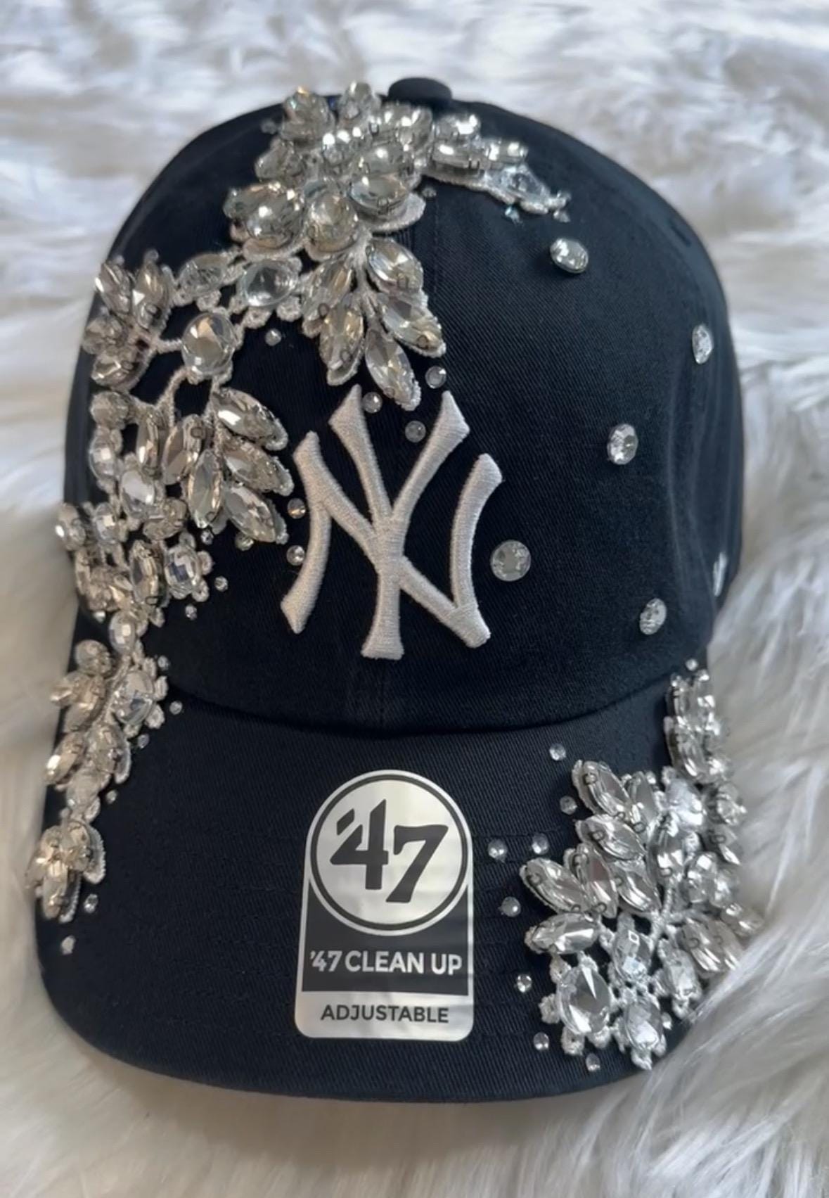 Glitter New York Yankees Cap Womens Black Ny Yankees Bling Cap