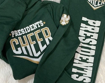 Custom Youth Cheer Sweatsuit: Glitter Hoodie & Sweatpants