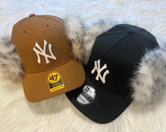 Fashion Faux Fur Hat | Customizable Faux Fur Baseball Hat | Faux Fur Snapback Hat