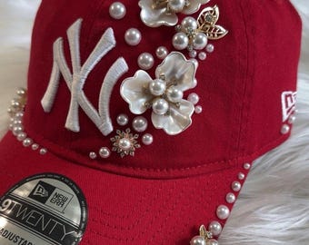 Customizable Rhinestone Baseball Cap: NY Bling Hat