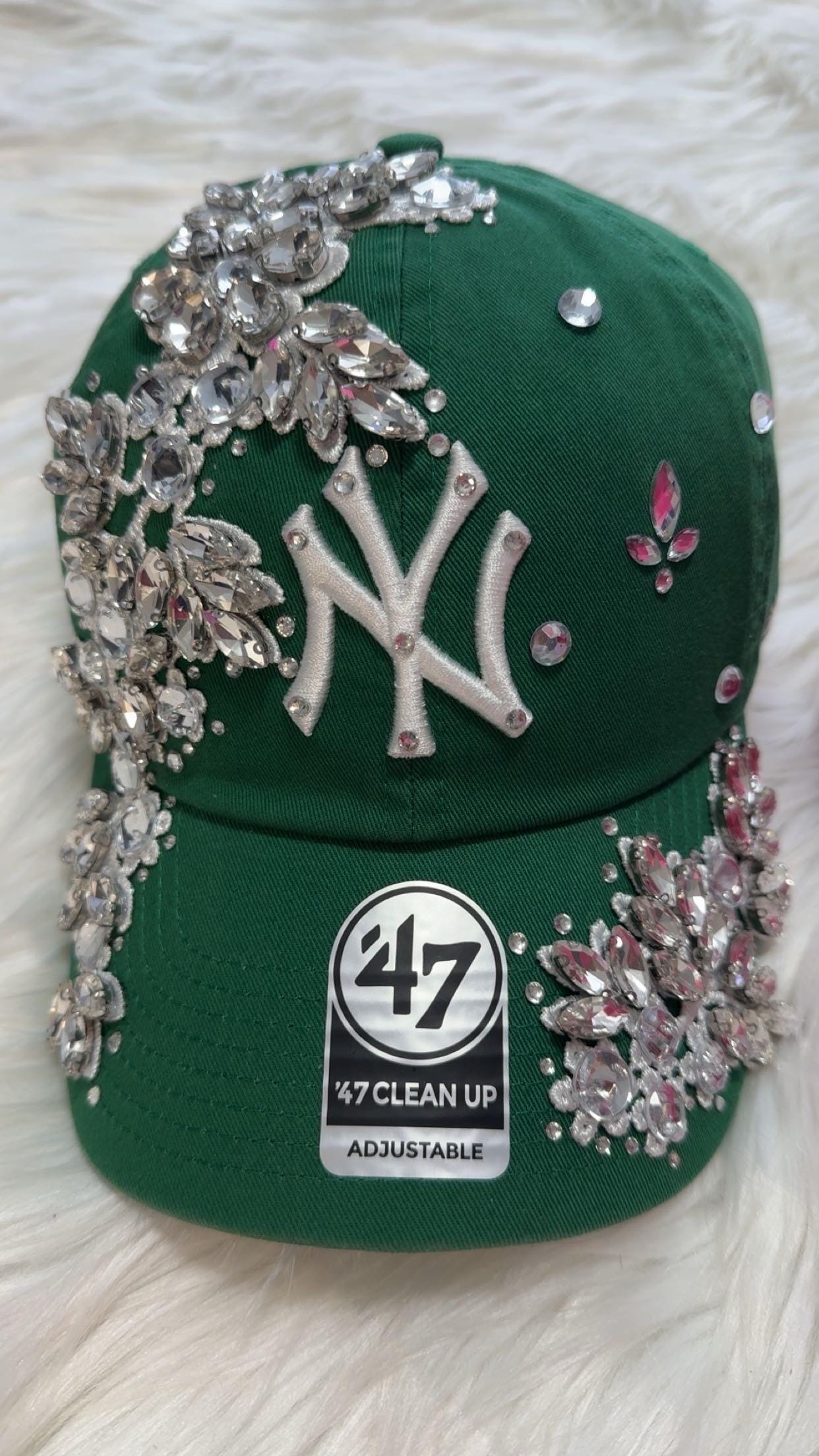 Customizable Rhinestone Baseball Cap: NY Bling Hat - Etsy display picture 2