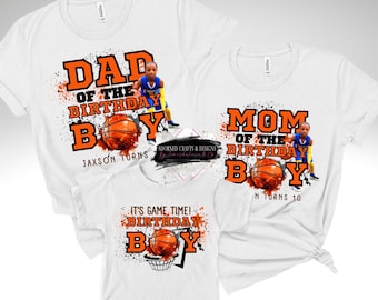 Custom Basketball Birthday Boy T-Shirt: Family Matching Shirts