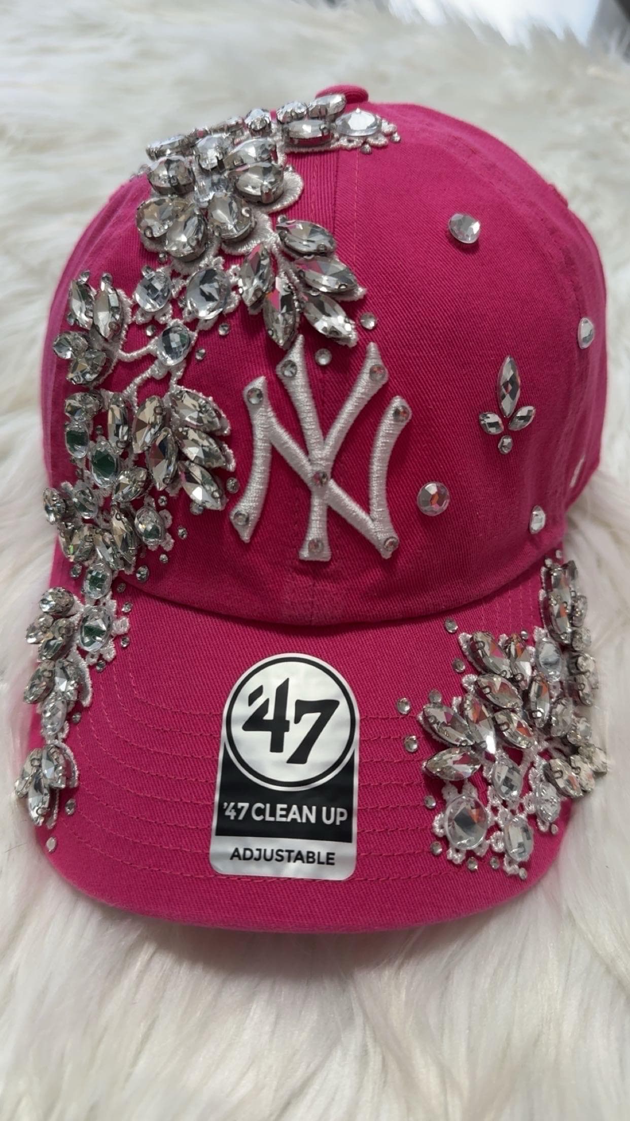 Customizable Rhinestone Baseball Cap: NY Bling Hat - Etsy display picture 3