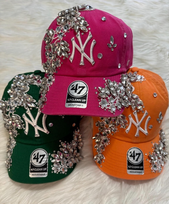 Customizable Rhinestone Baseball Cap: NY Bling Hat - Etsy