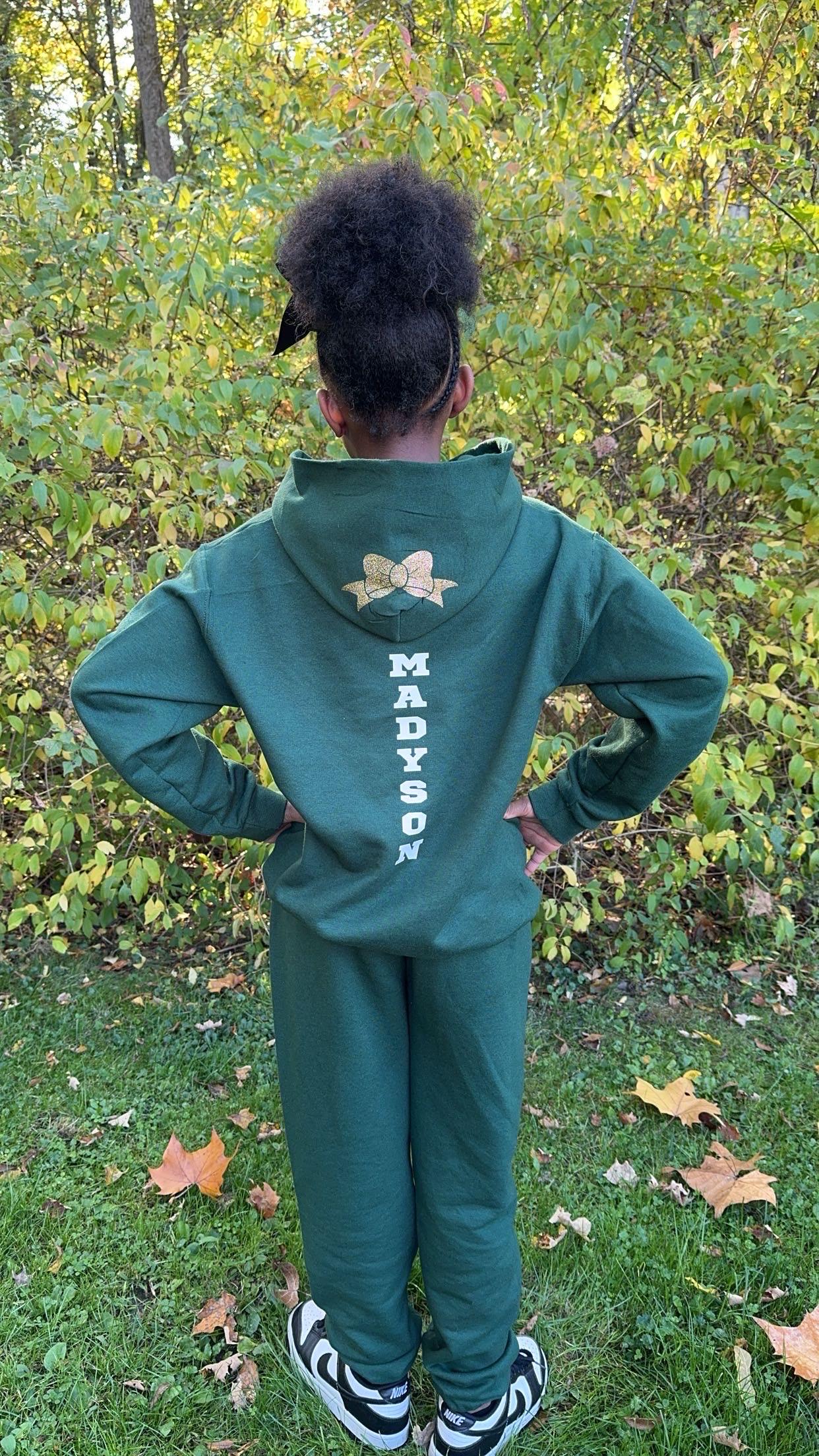Custom Youth Cheer Sweatsuit: Glitter Hoodie & Sweatpants - Etsy
