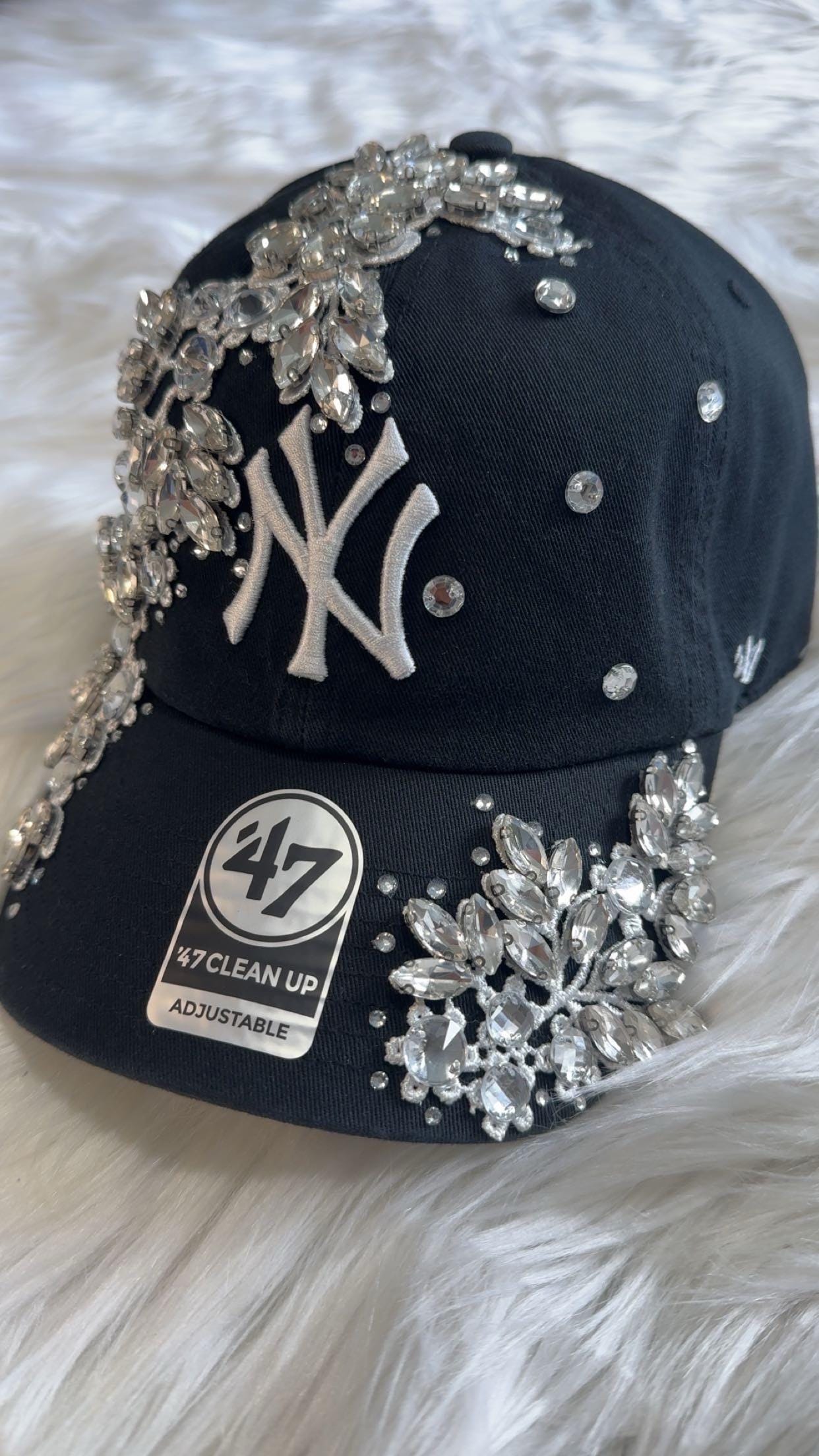 Customizable Rhinestone Baseball Cap: NY Bling Hat - Etsy display picture 2