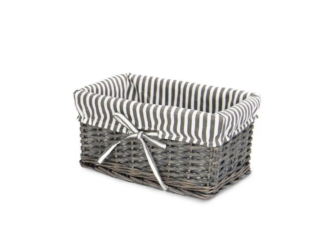 Grey Wicker Storage Basket With or Without Hamper Shredded Etsy UK
