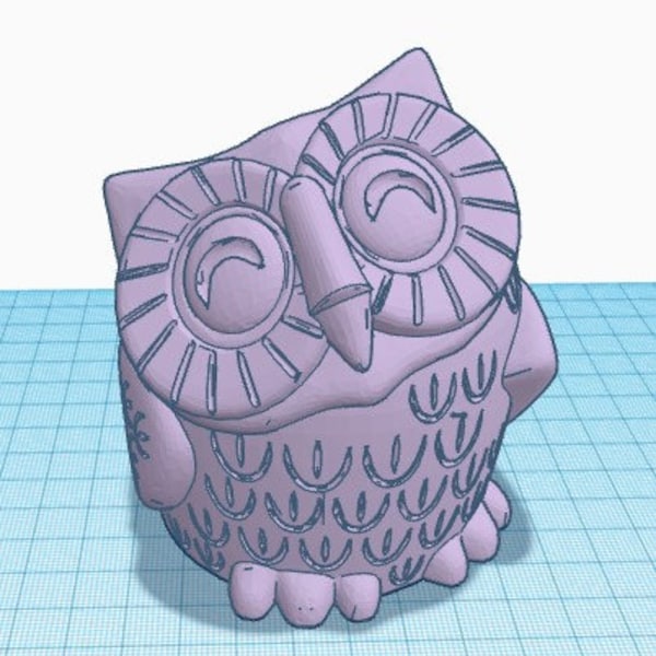 3D STL file Owl planter with hole