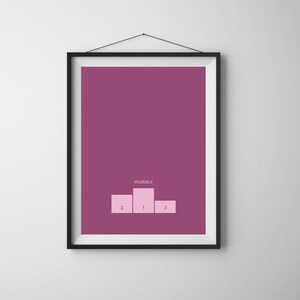 PUT YOURSELF FIRST - Plum - Digital Downloadable and Printable Wall Art Print, Stylish Block Colour Design, Purple Colour