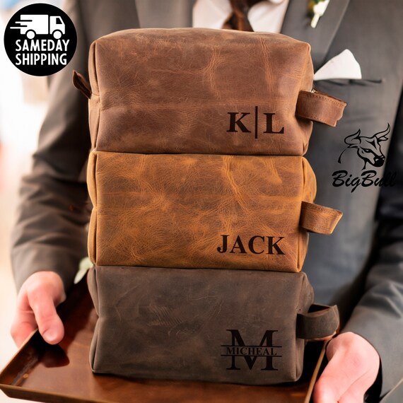 Groomsmen Gifts Groomsmen Proposal Custom Wedding Gifts Leather Toiletry Bag Gift for Him Personalized Gifts for Men Leather Dopp Kit Etsy