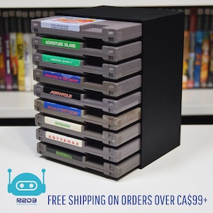 1 列 - Nintendo Entertainment System NES ゲーム用ラック ディスプレイ (ゲームはスリーブなし - カートリッジ 1 ～ 15 個)