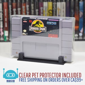 スーパー ニンテンドー エンターテイメント システム SNES NTSC (北米) 用シングル ゲーム ディスプレイ スタンド、PET プロテクター付属