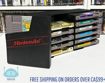 Rack Display for Nintendo Entertainment System NES games in DUST SLEEVES (1 to 24 Cartridges)
