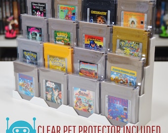 Display for Game Boy Original and Game Boy Color Games with PET Game Protectors Included for GB and GBC (1 to 32 Cartridges)