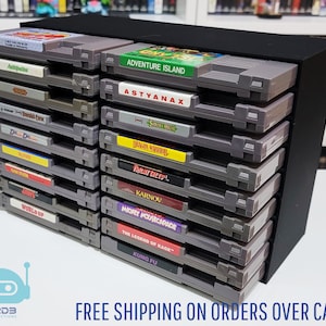 2 Rows - Nintendo Entertainment System NES Rack Display (Games NOT SLEEVED - 2 to 30 Cartridges)