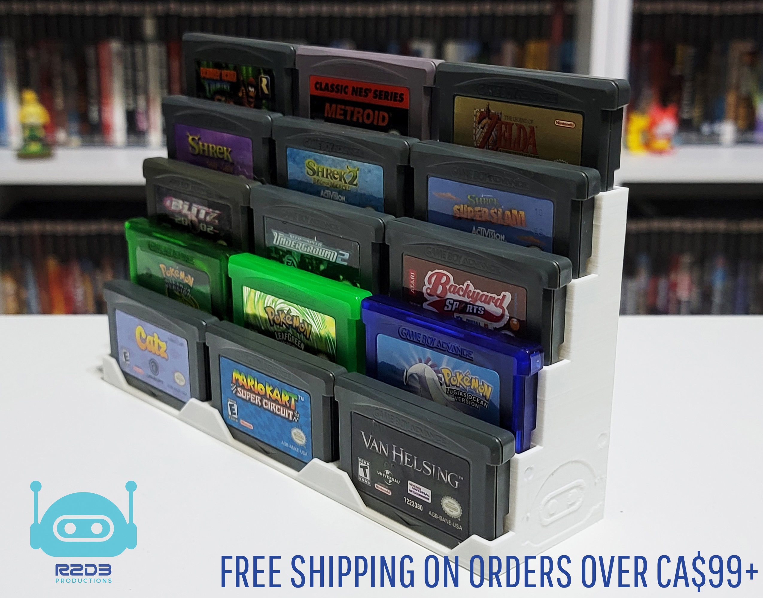 Archivo STL GAMEBOY ADVANCE SP SOPORTE / SOPORTE CON 16 CARTUCHOS DE Archivo STL GAMEBOY ADVANCE SP SOPORTE / SOPORTE CON 16 CARTUCHOS DE