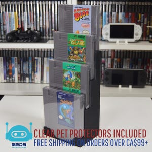 Nintendo NES ゲーム用ディスプレイ、PET ゲームプロテクター付属 (カートリッジ 1 ～ 10 個)