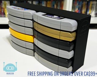 2 Rows - Rack display for N64 Nintendo 64 games (2 to 26 Cartridges)