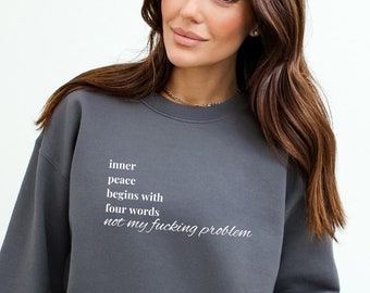 Funny Slogan Sweatshirt: Witty Saying Graphic Crewneck