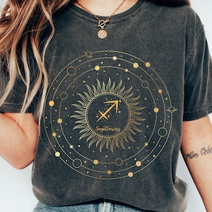 Cadeau Sagittaire, chemise Sagittaire, Sagittaire, chemise mois de naissance, chemise astrologie, cadeau fleur de naissance, chemise tarot, cadeau constellation