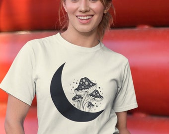 Mushroom Moon Shirt: Cottagecore Goblincore Comfort Colors Tee