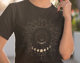 Camiseta de fases lunares celestiales: Camiseta de astrología de Comfort Colors